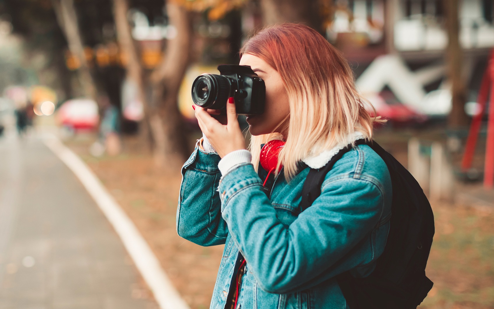 Frau fotografiert
