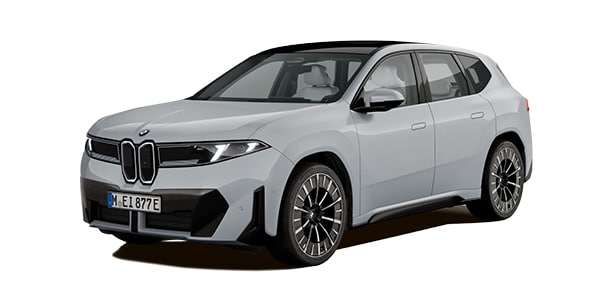 BMW iX3 in der Farbe Grau als Neuwagen in Frontansicht ohne Hintergrund